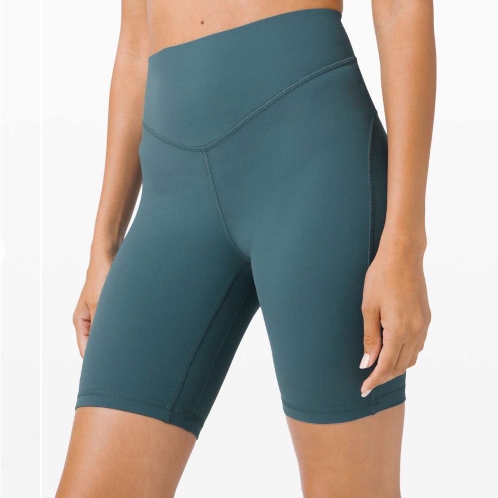 Lululemon High-Rise Teal Bike Shorts